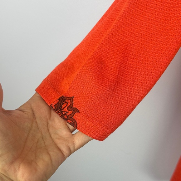 Domani Casual Stylish Cotton Blend Orange & Black Mandala Inspired Boho Top L - Picture 4 of 11